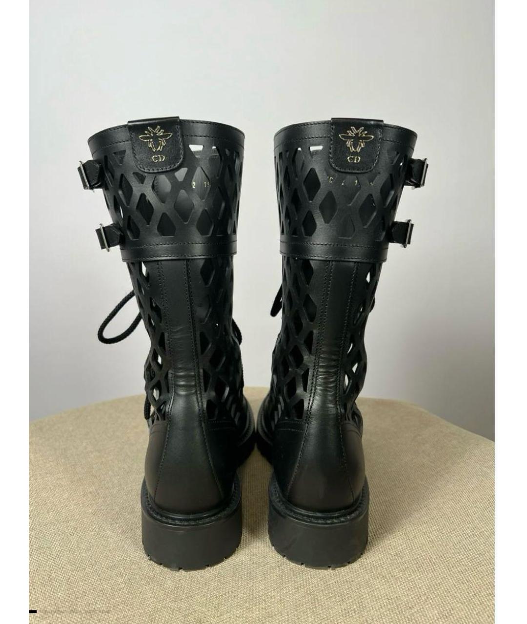 CHRISTIAN DIOR Черные кожаные ботинки, фото 3