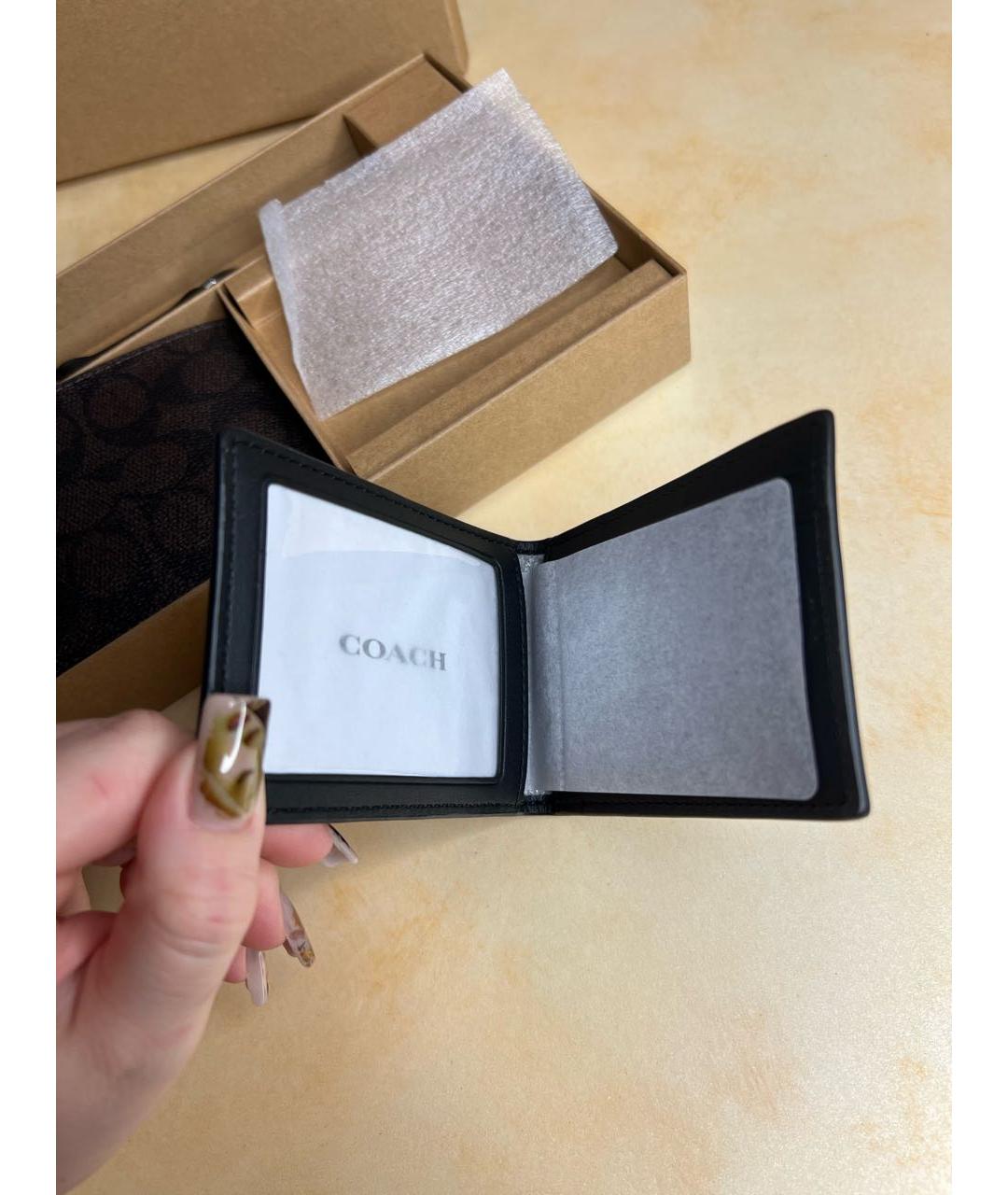 COACH Коричневый кожаный кошелек, фото 7