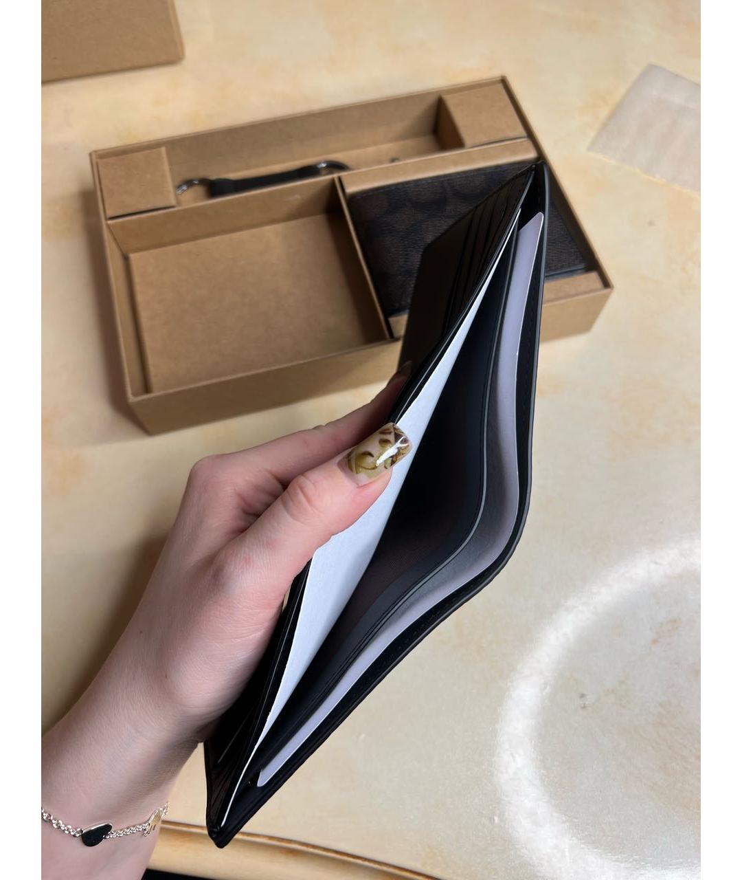 COACH Коричневый кожаный кошелек, фото 5