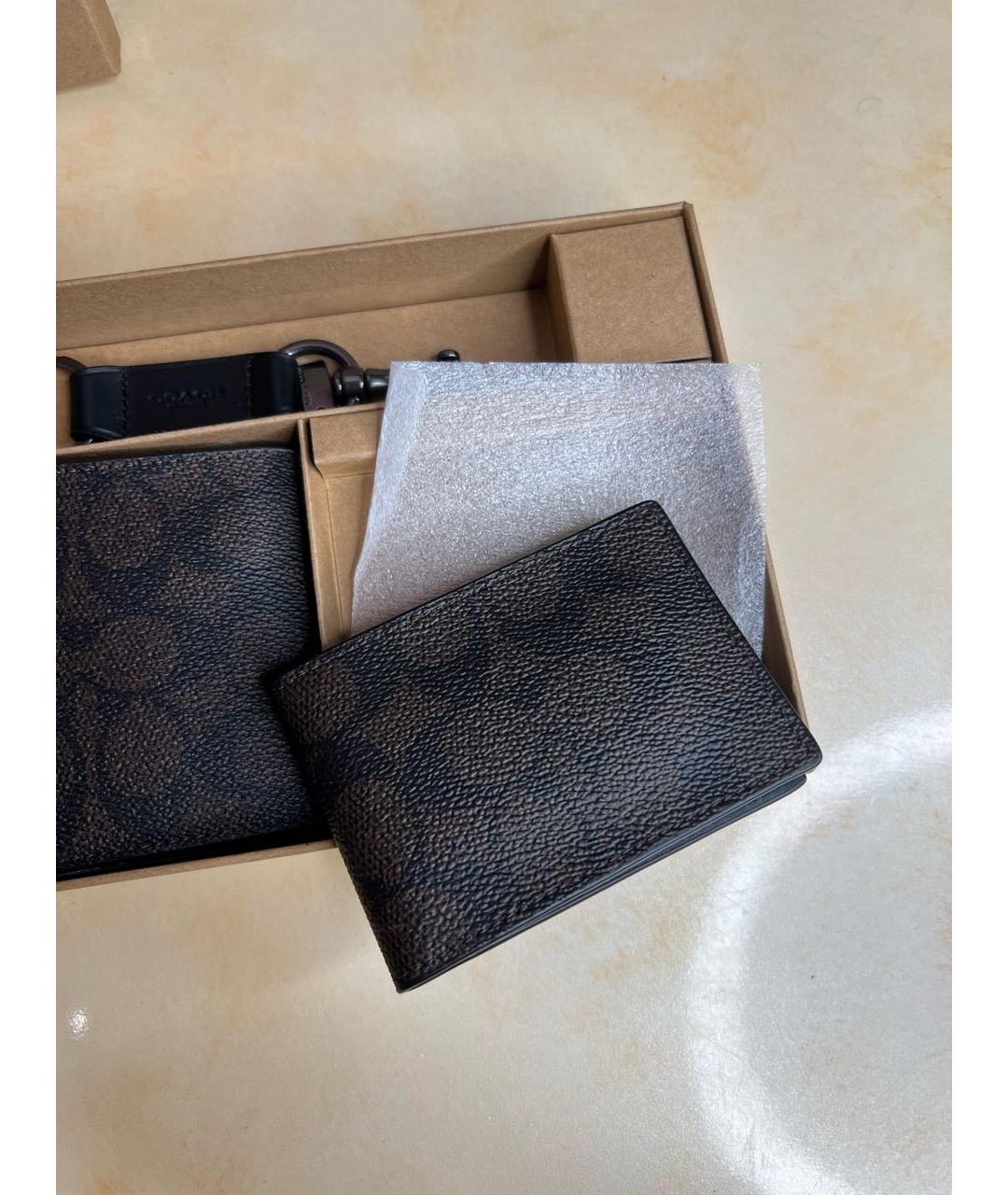 COACH Коричневый кожаный кошелек, фото 6