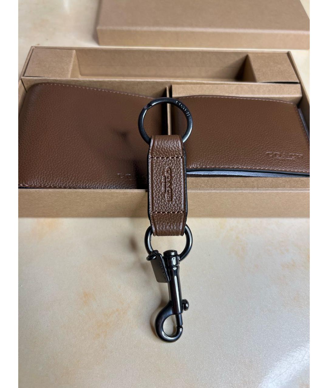 COACH Коричневый кожаный кошелек, фото 8