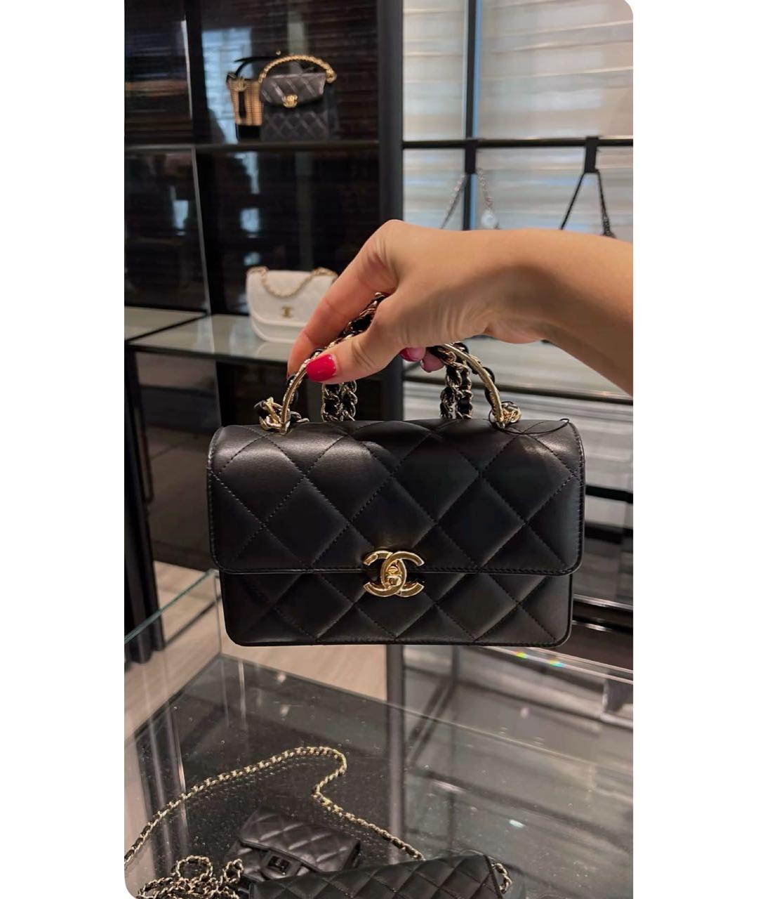 CHANEL Черная кожаная сумка через плечо, фото 2