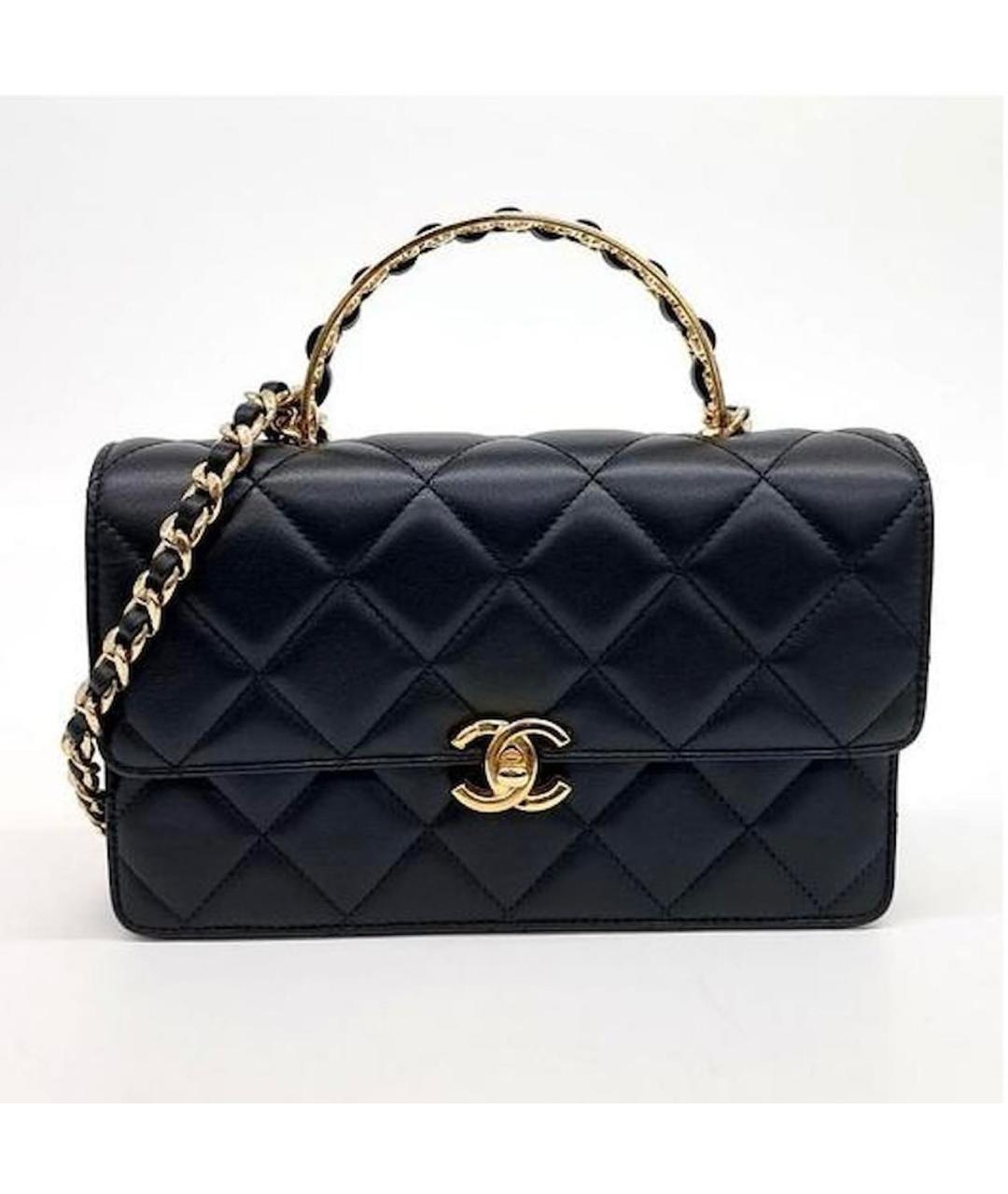 CHANEL Черная кожаная сумка через плечо, фото 4