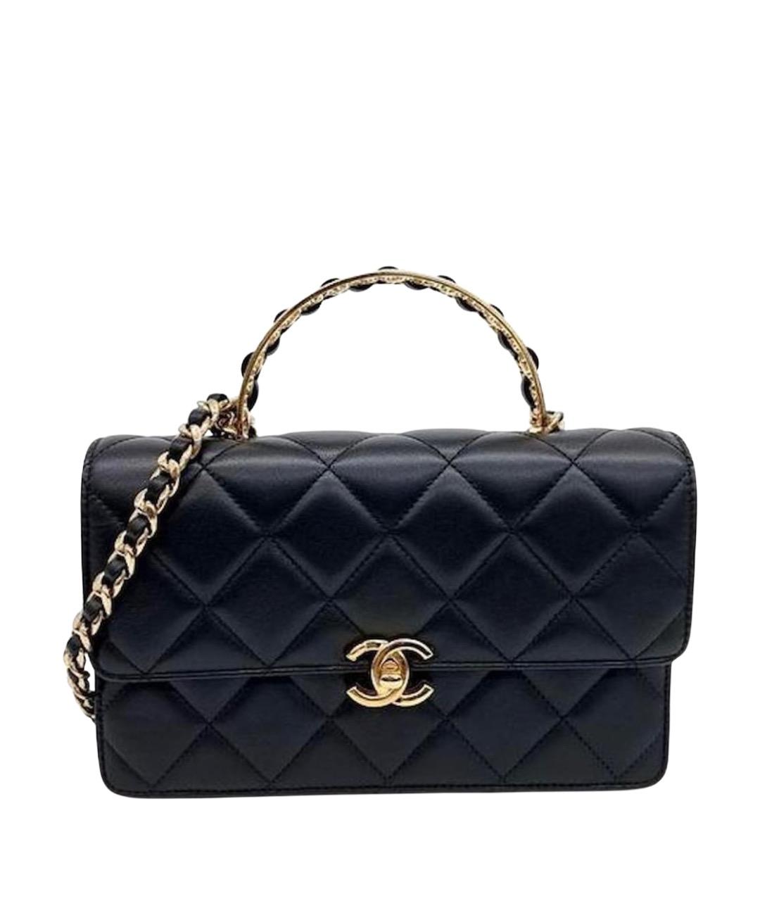 CHANEL Черная кожаная сумка через плечо, фото 1