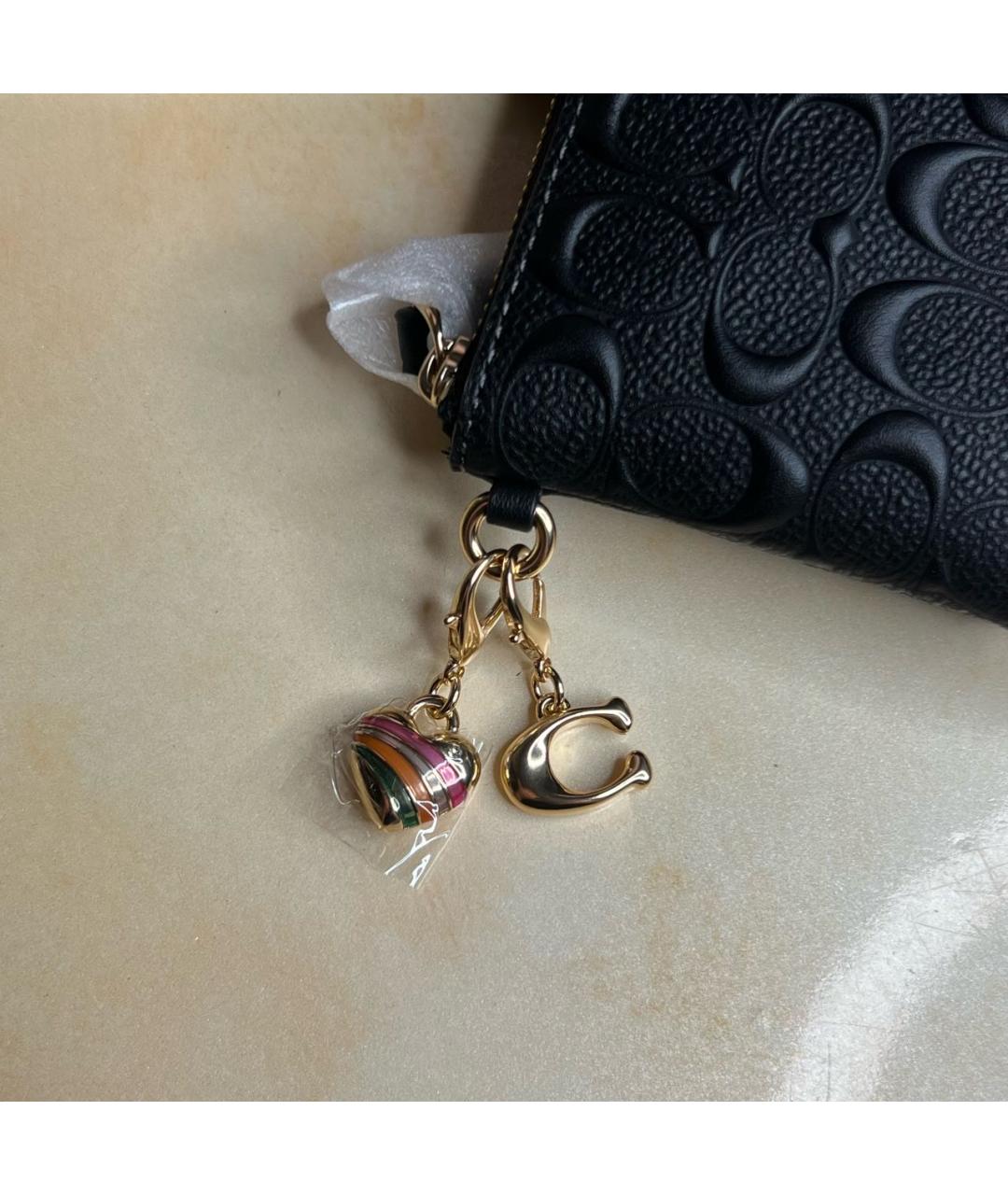 COACH Черный кожаный кошелек, фото 7