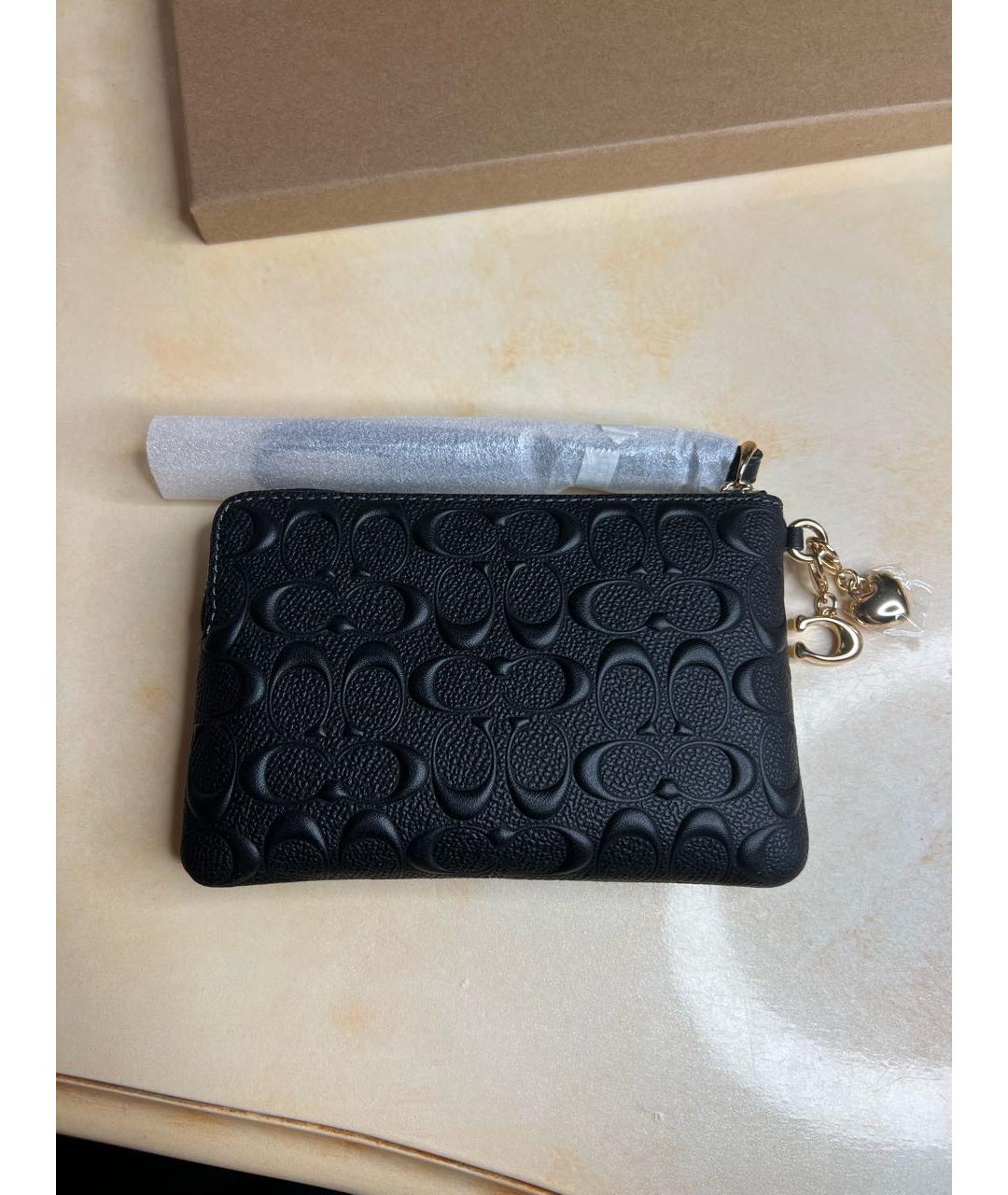 COACH Черный кожаный кошелек, фото 5