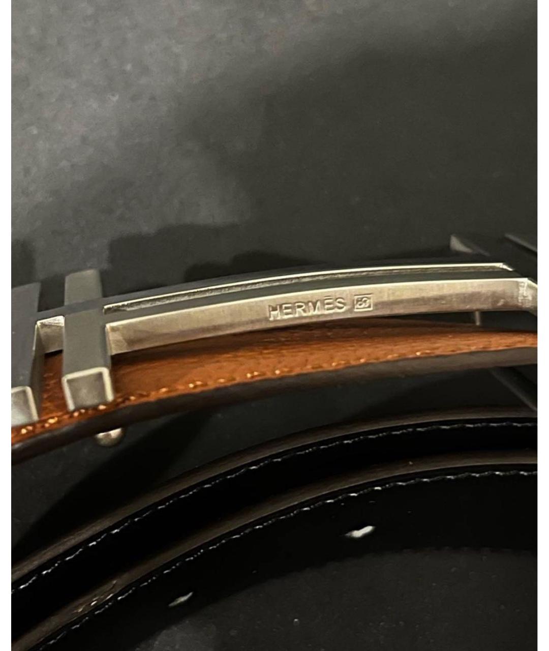 HERMES Коричневый кожаный ремень, фото 2