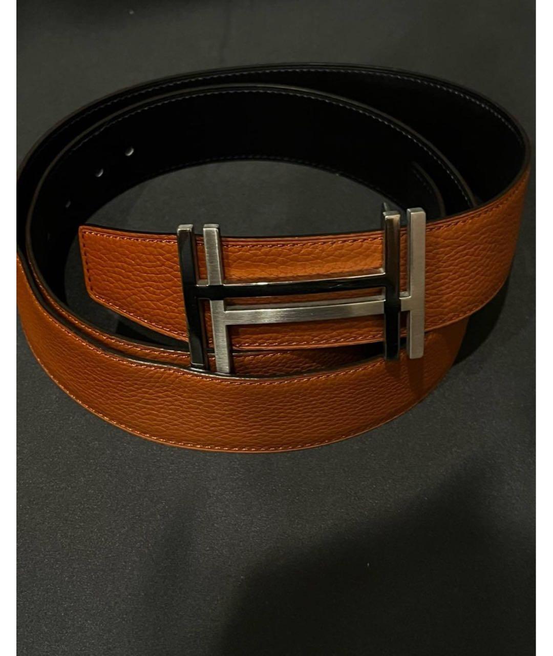 HERMES Коричневый кожаный ремень, фото 5