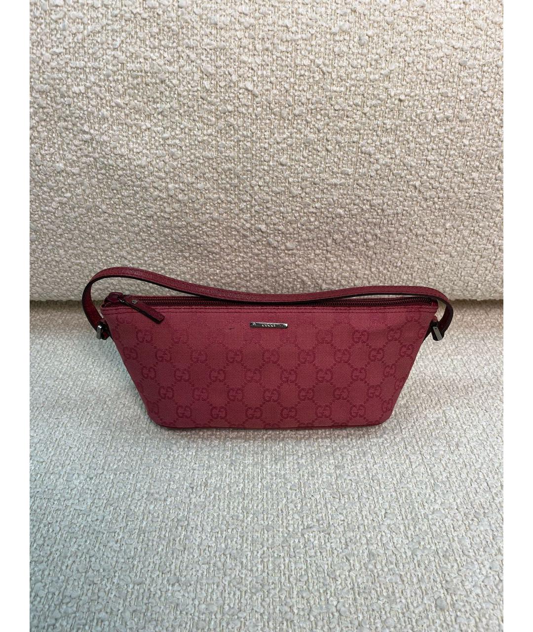 GUCCI Красная тканевая сумка с короткими ручками, фото 2