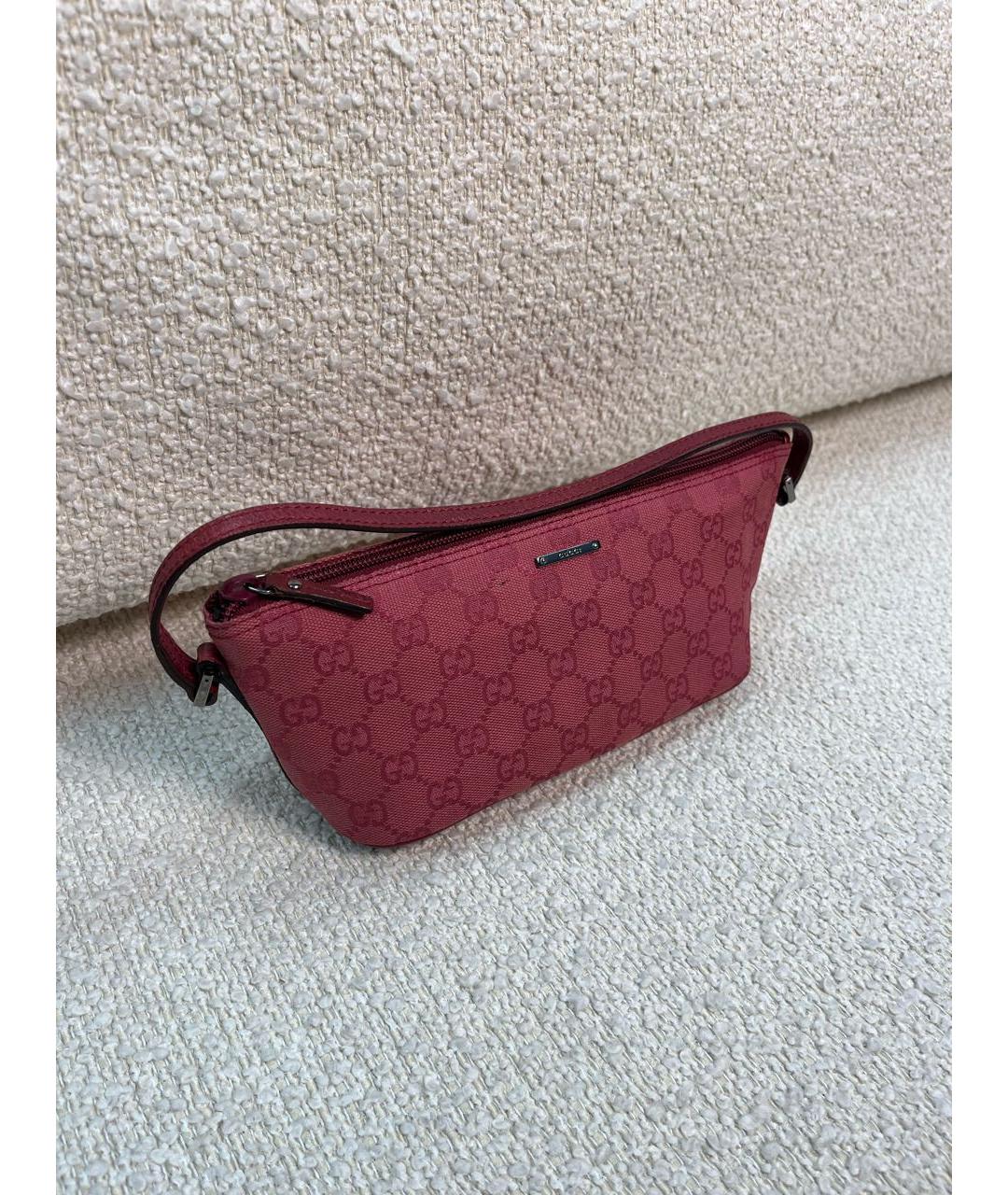 GUCCI Красная тканевая сумка с короткими ручками, фото 3