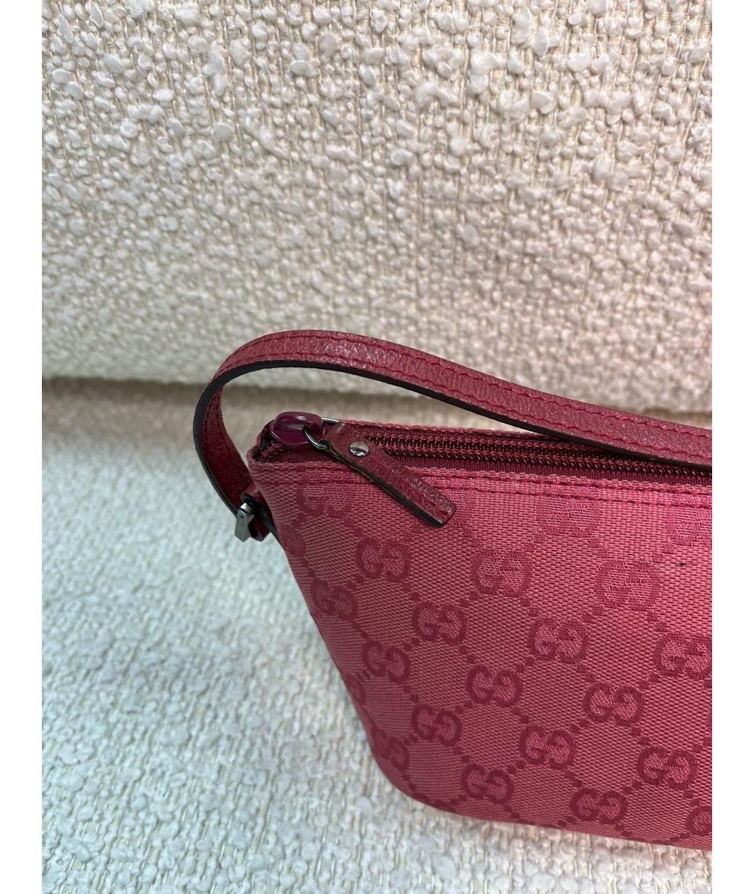 GUCCI Красная тканевая сумка с короткими ручками, фото 9