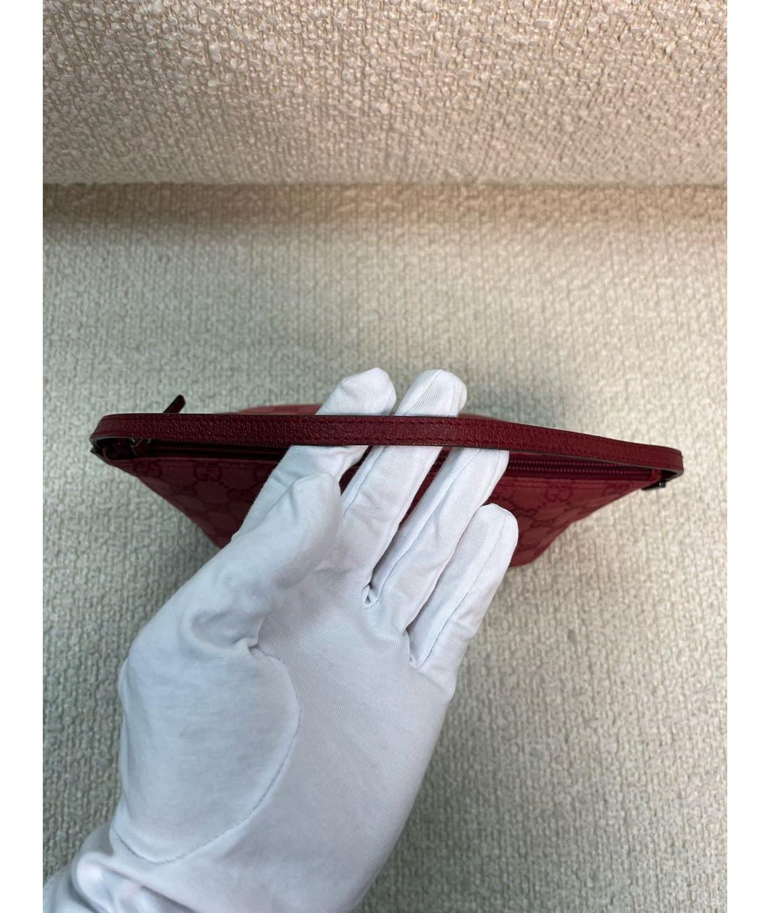 GUCCI Красная тканевая сумка с короткими ручками, фото 8