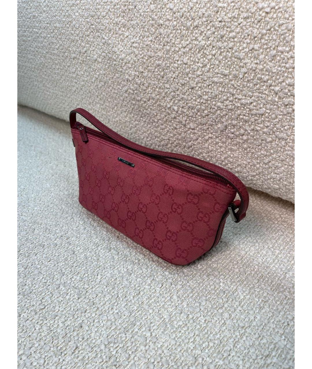 GUCCI Красная тканевая сумка с короткими ручками, фото 6