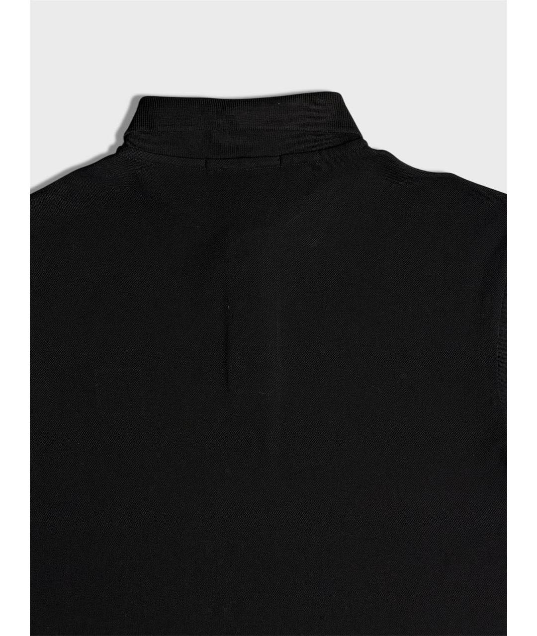 STONE ISLAND Черное хлопковое поло с коротким рукавом, фото 5