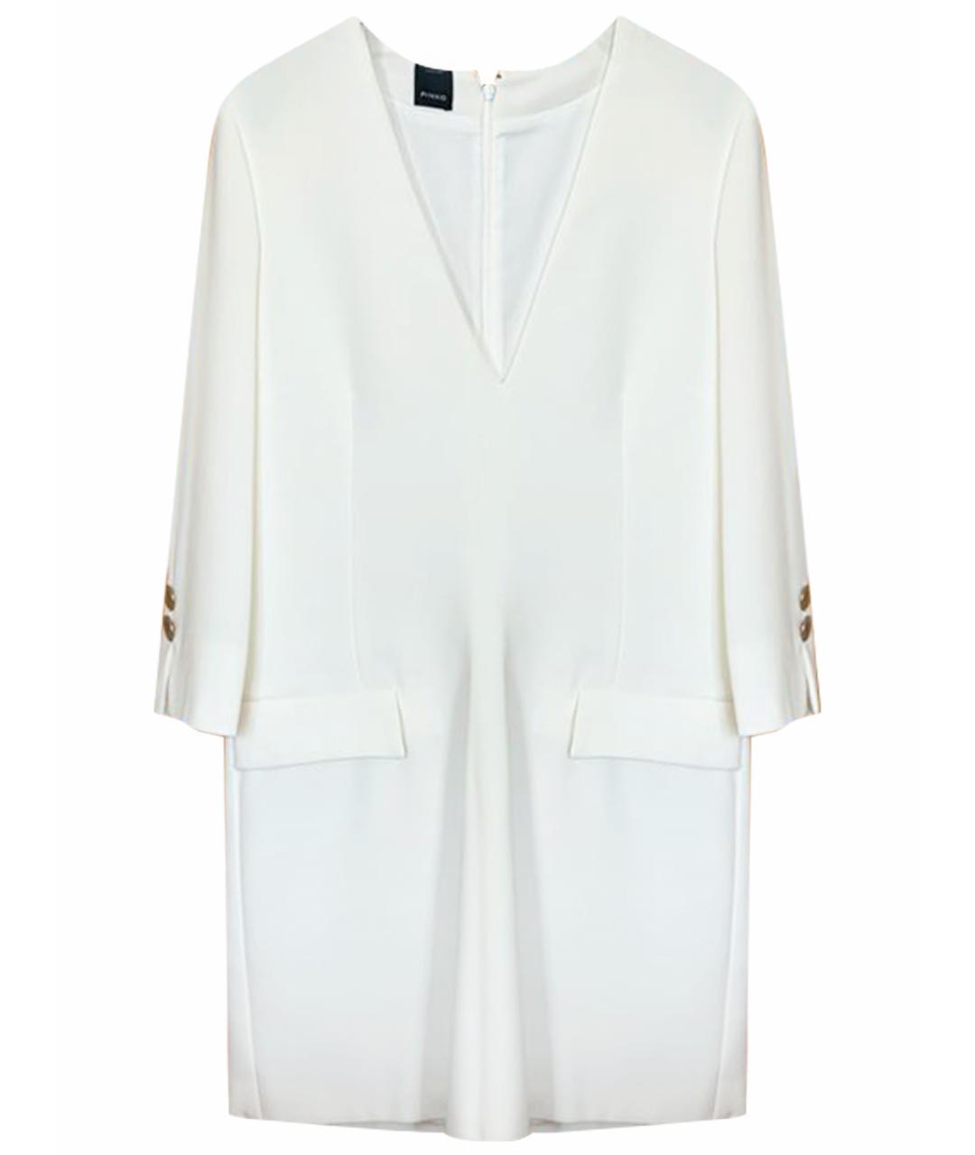 PINKO Белое хлопко-эластановое повседневное платье, фото 1