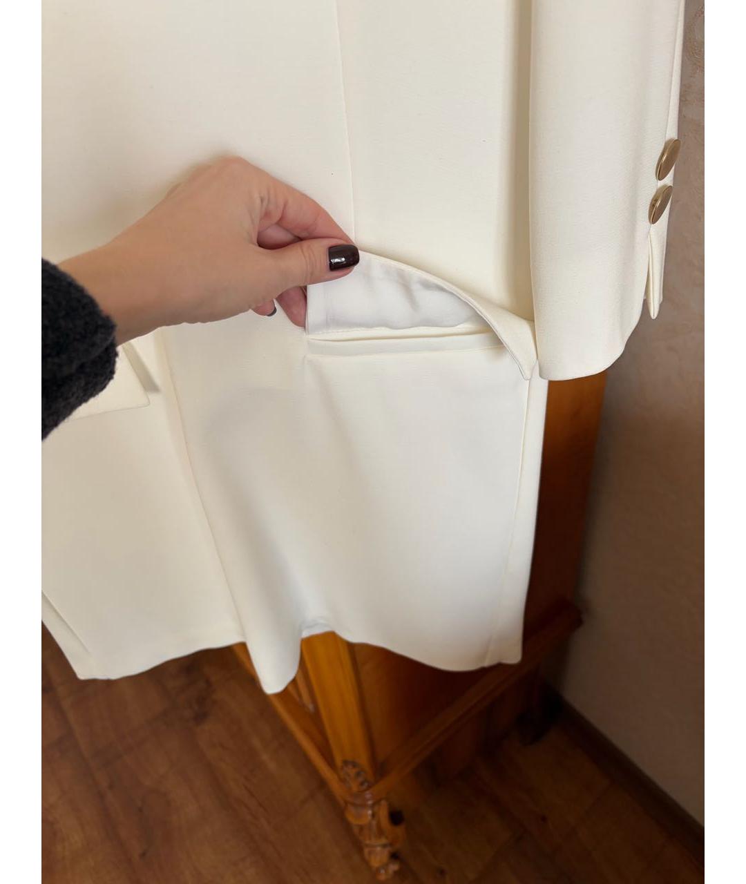 PINKO Белое хлопко-эластановое повседневное платье, фото 6