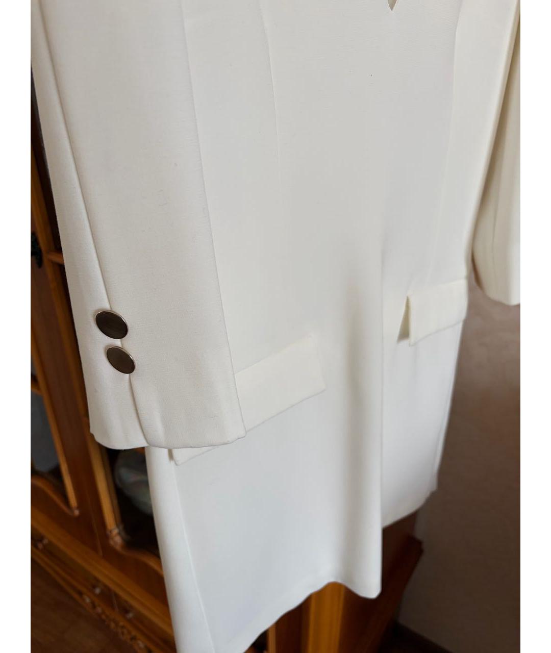 PINKO Белое хлопко-эластановое повседневное платье, фото 5