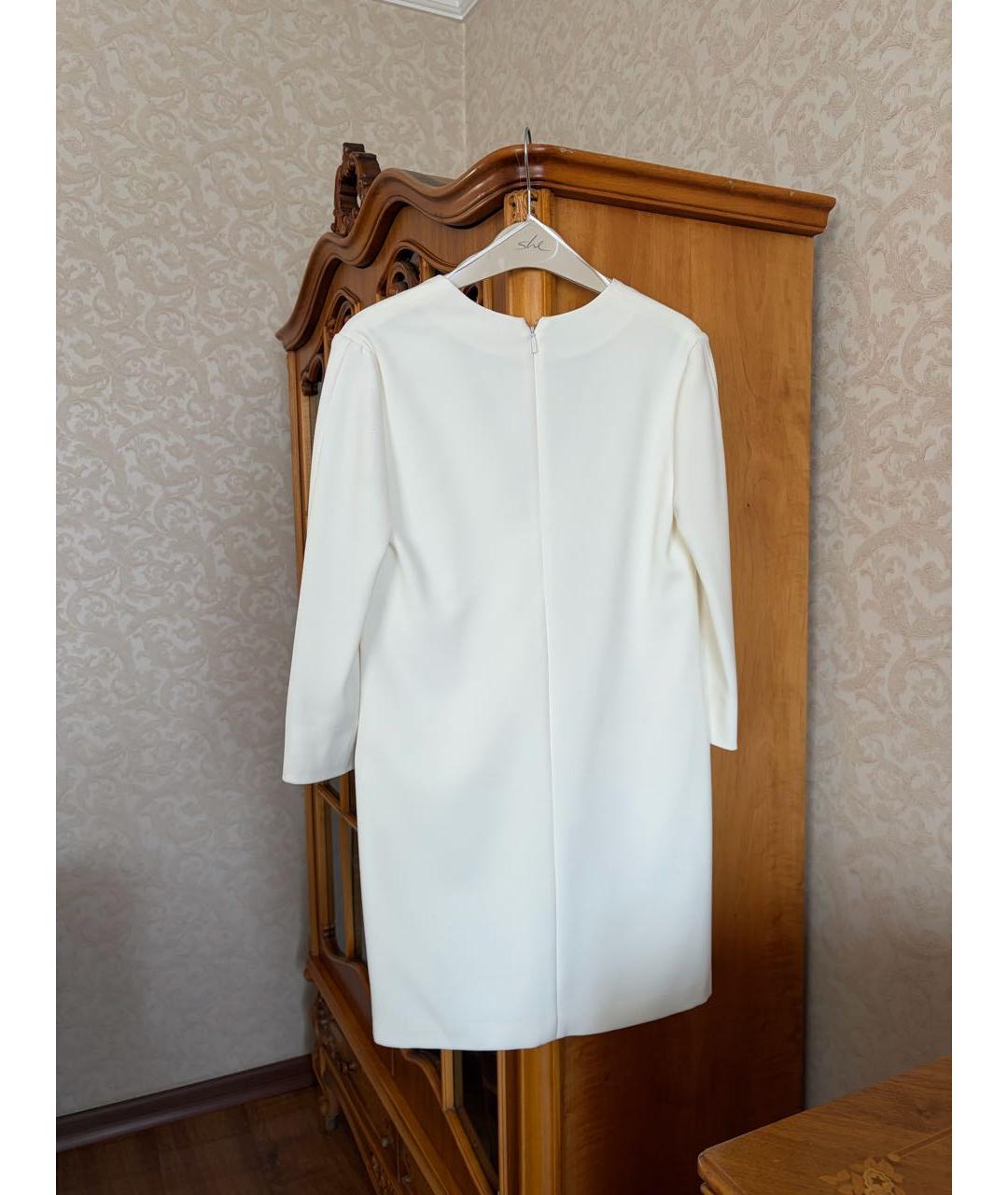 PINKO Белое хлопко-эластановое повседневное платье, фото 2