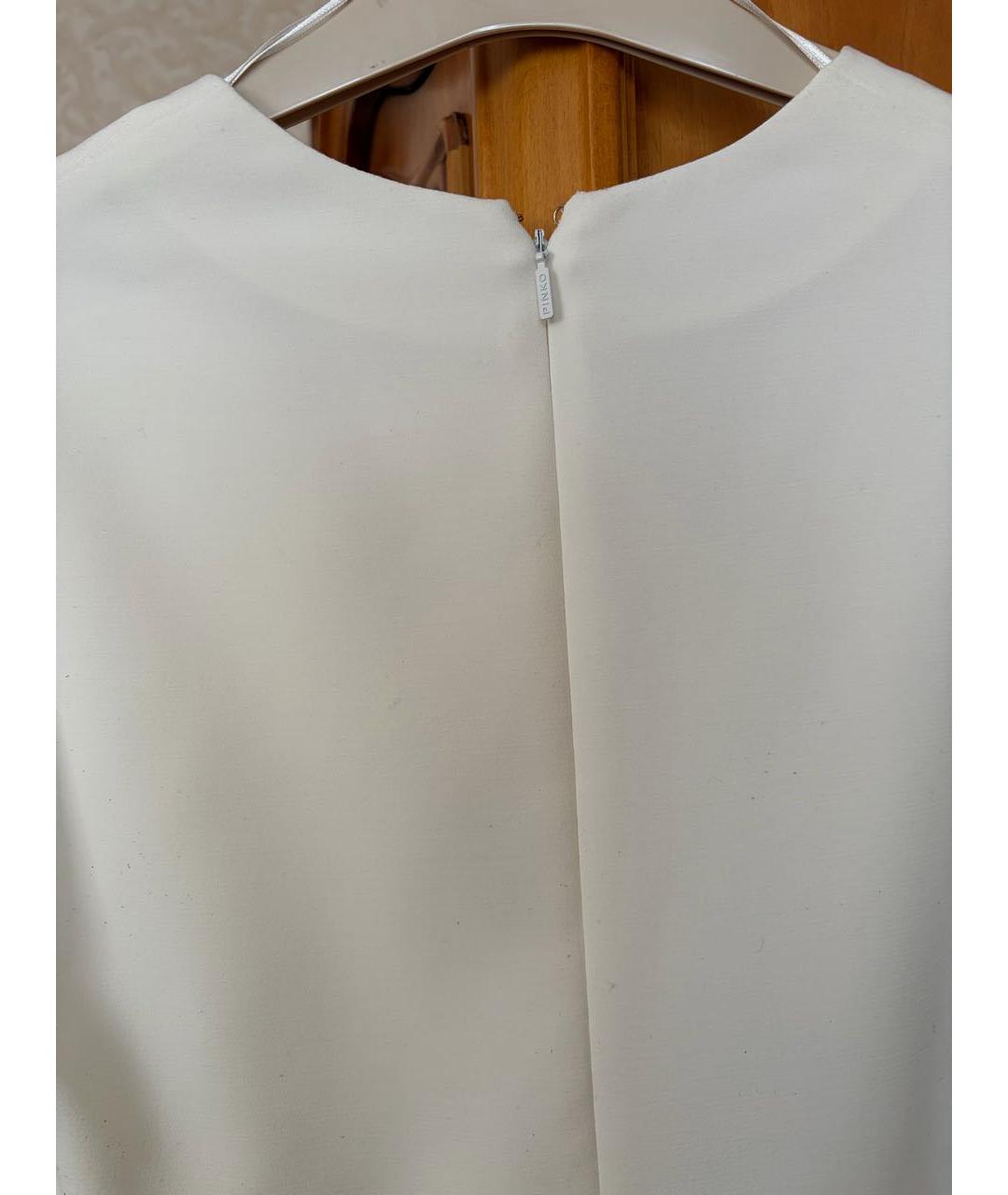 PINKO Белое хлопко-эластановое повседневное платье, фото 3