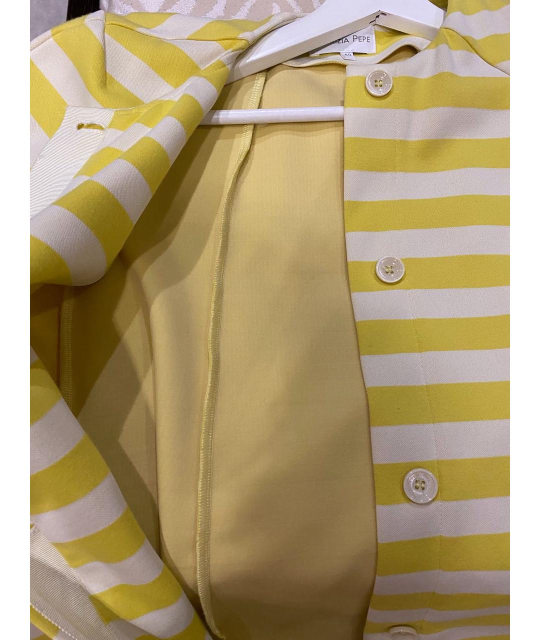 PATRIZIA PEPE Желтый хлопко-эластановый тренч/плащ, фото 7