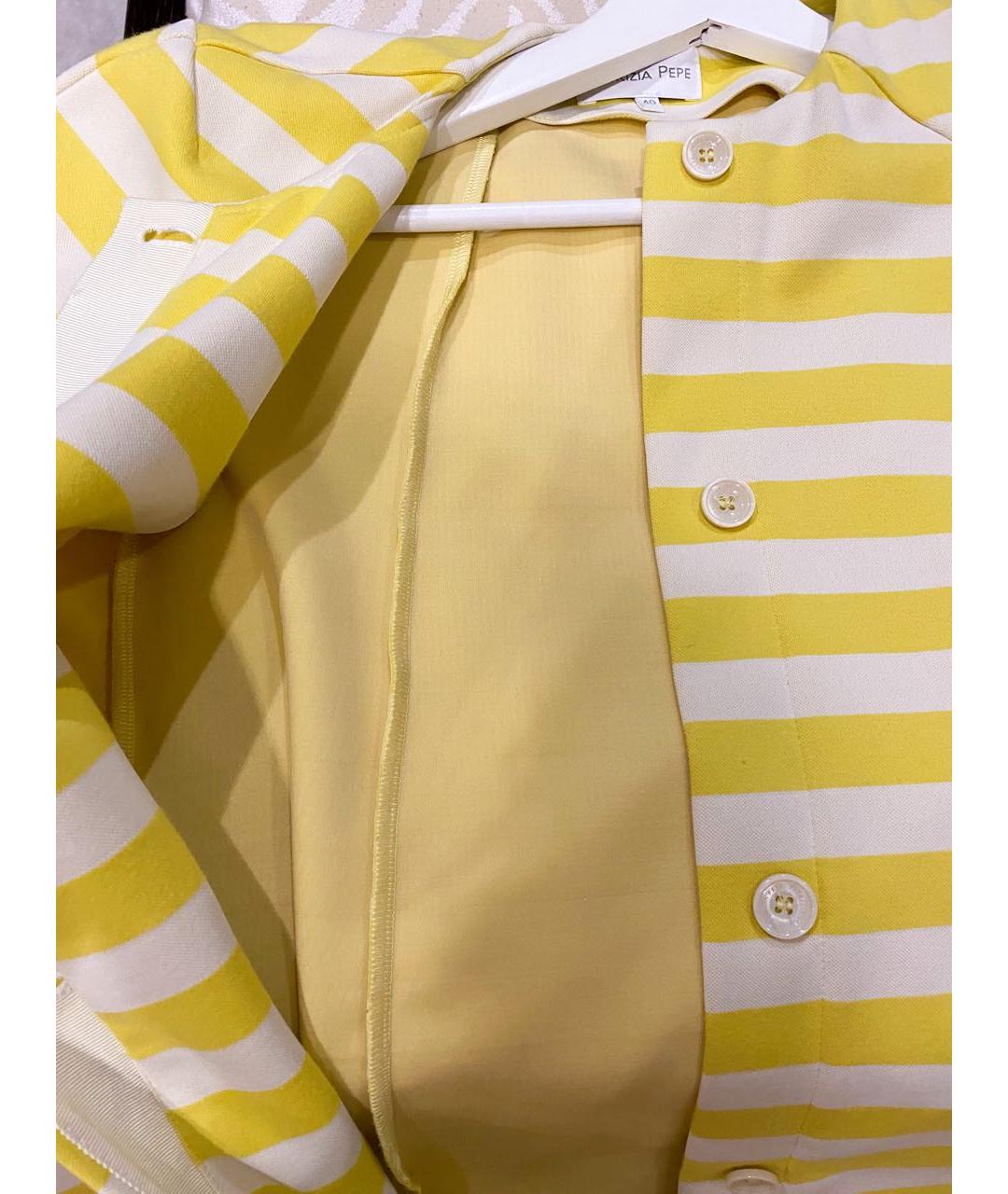 PATRIZIA PEPE Желтый хлопко-эластановый тренч/плащ, фото 6