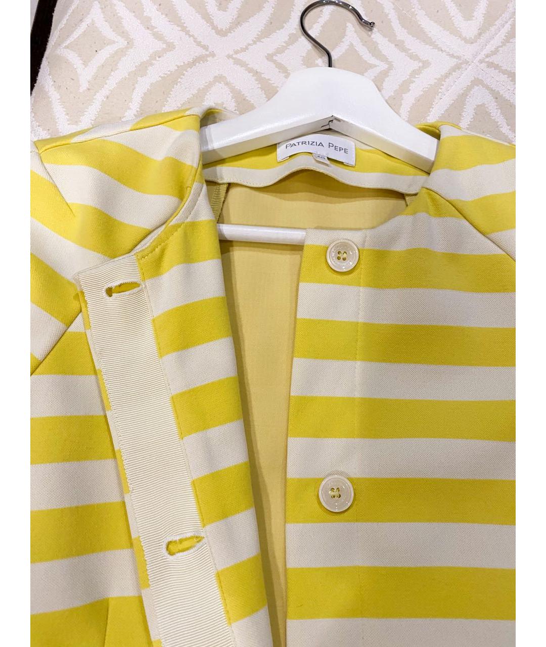 PATRIZIA PEPE Желтый хлопко-эластановый тренч/плащ, фото 5