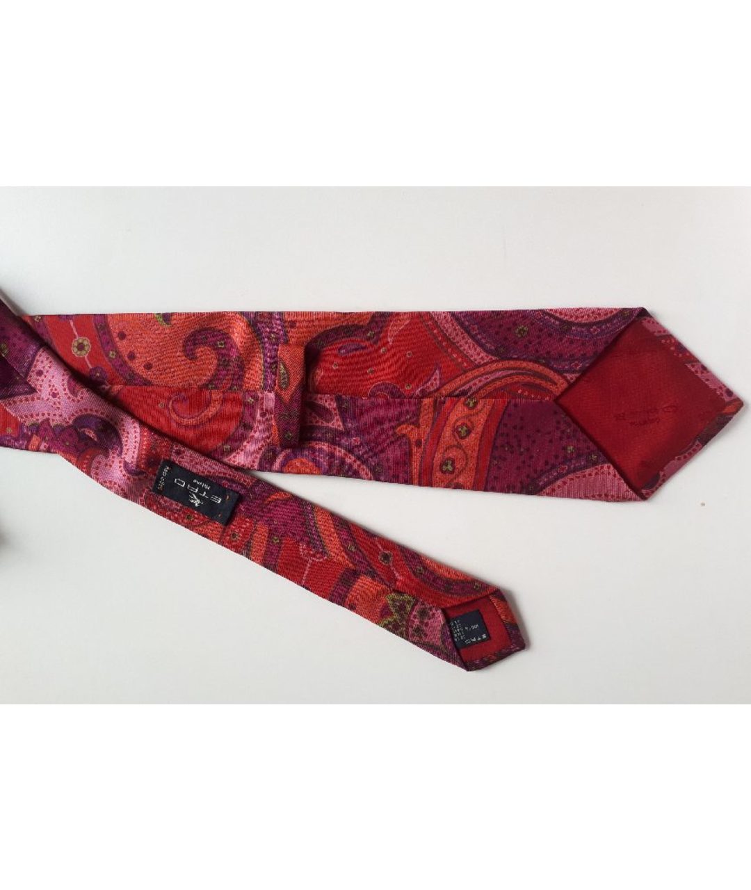 ETRO Коралловый шелковый галстук, фото 3