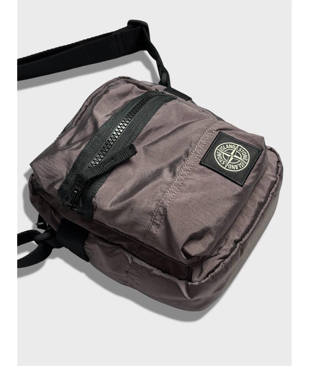 STONE ISLAND Коричневая тканевая сумка на плечо, фото 2