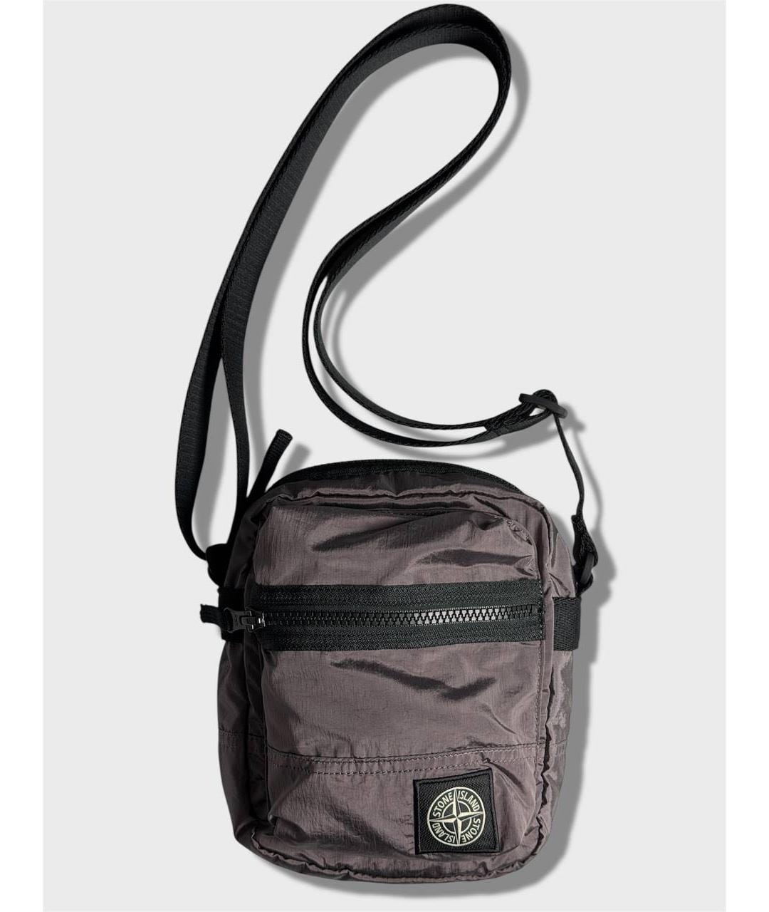 STONE ISLAND Коричневая тканевая сумка на плечо, фото 6