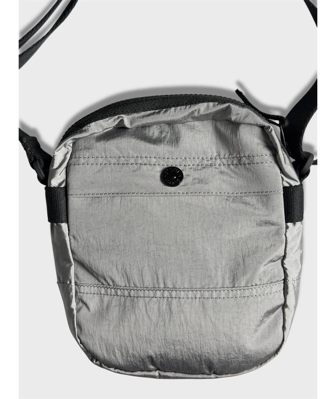 STONE ISLAND Серебряная тканевая сумка на плечо, фото 5