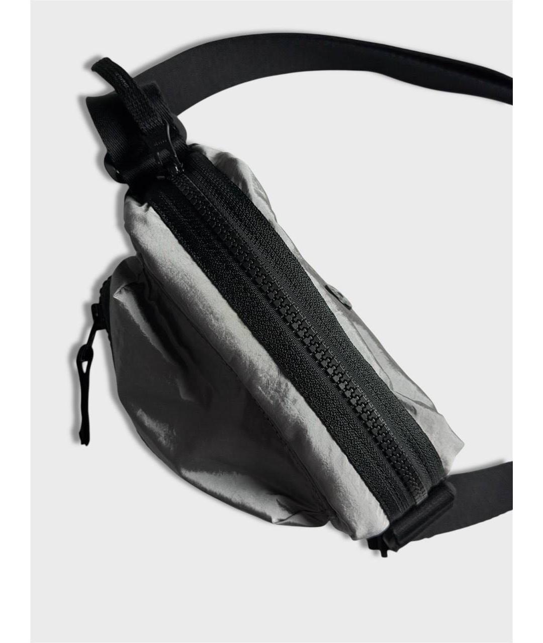 STONE ISLAND Серебряная тканевая сумка на плечо, фото 4