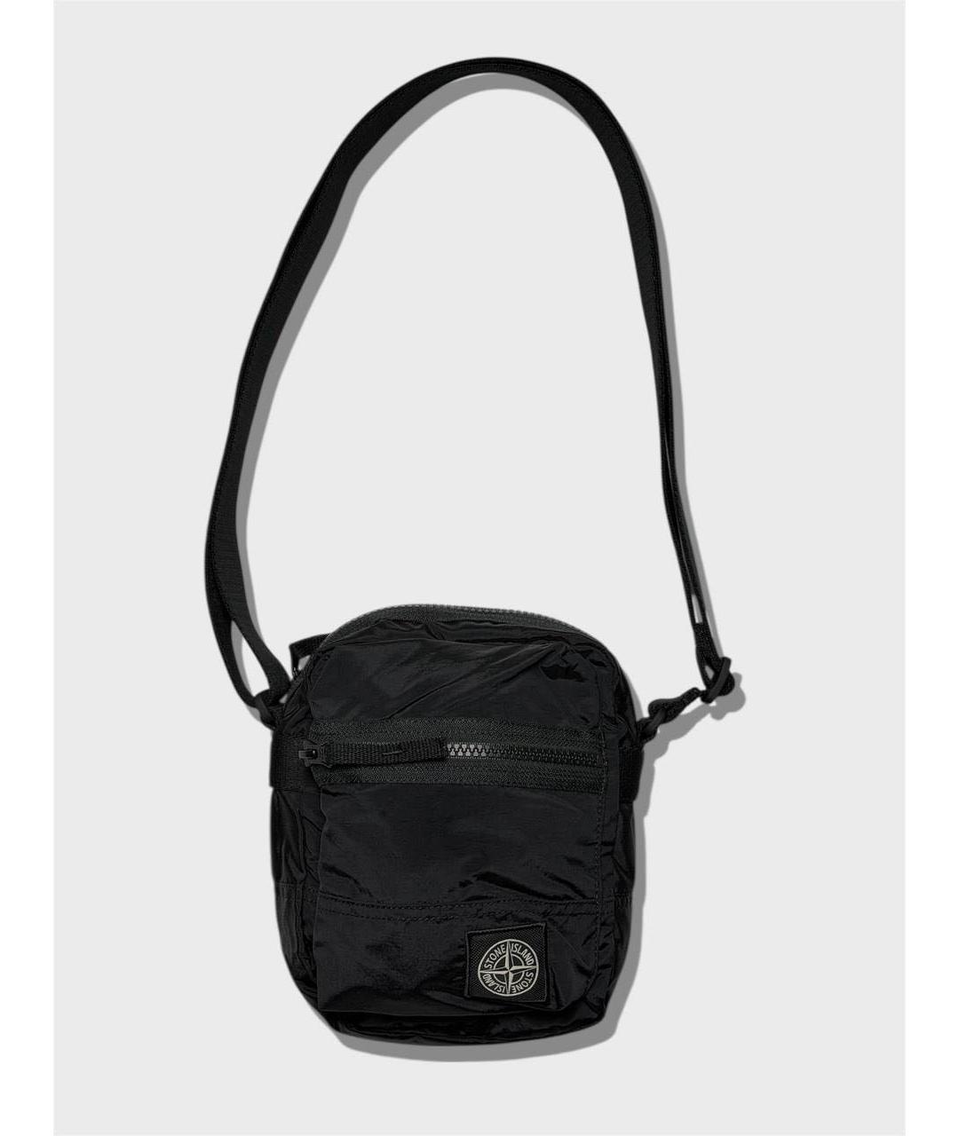 STONE ISLAND Черная тканевая сумка на плечо, фото 6