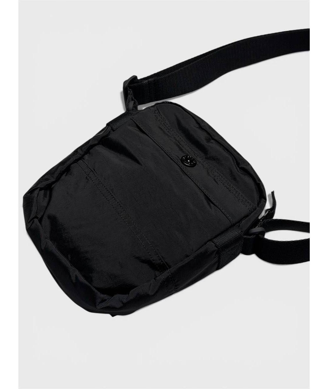 STONE ISLAND Черная тканевая сумка на плечо, фото 5