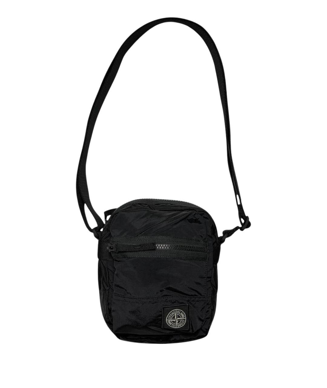 STONE ISLAND Черная тканевая сумка на плечо, фото 1