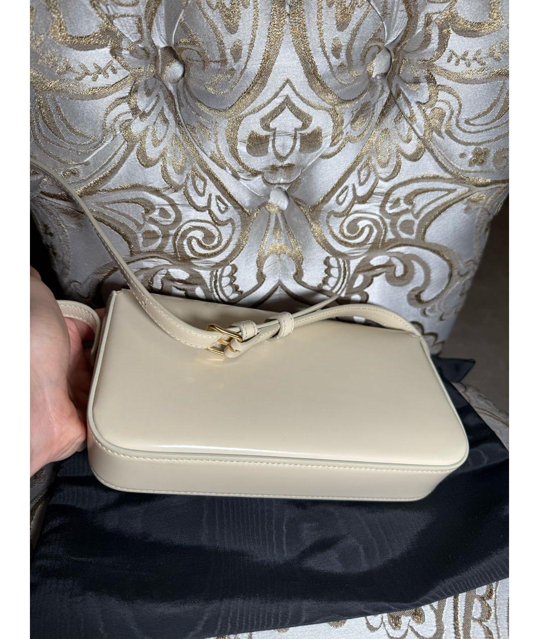 CELINE Белая кожаная сумка через плечо, фото 6