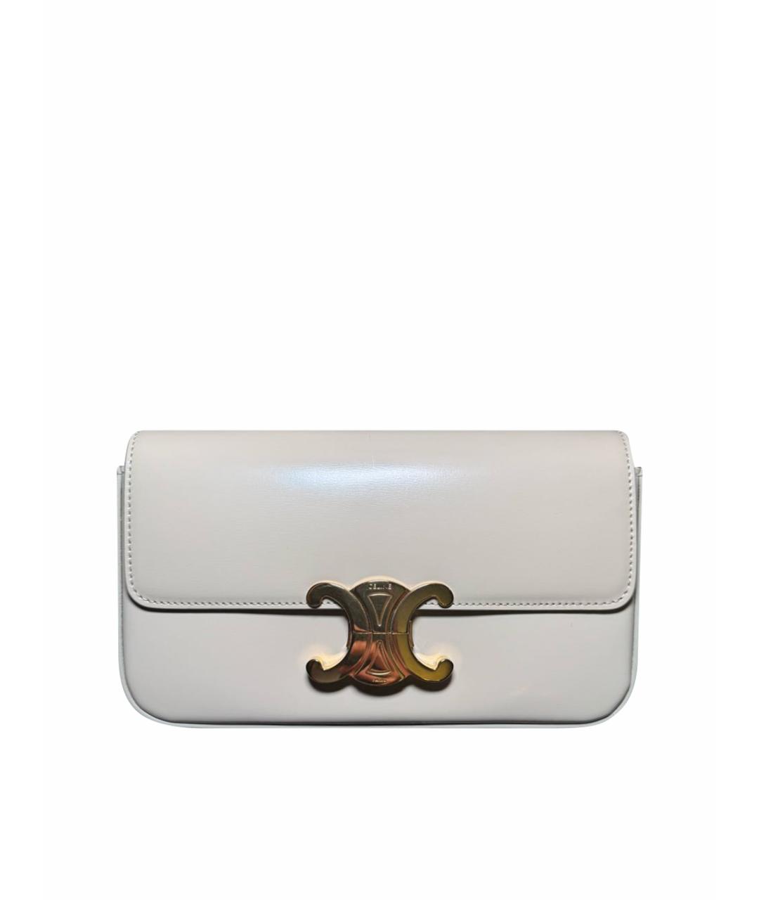 CELINE Белая кожаная сумка через плечо, фото 1