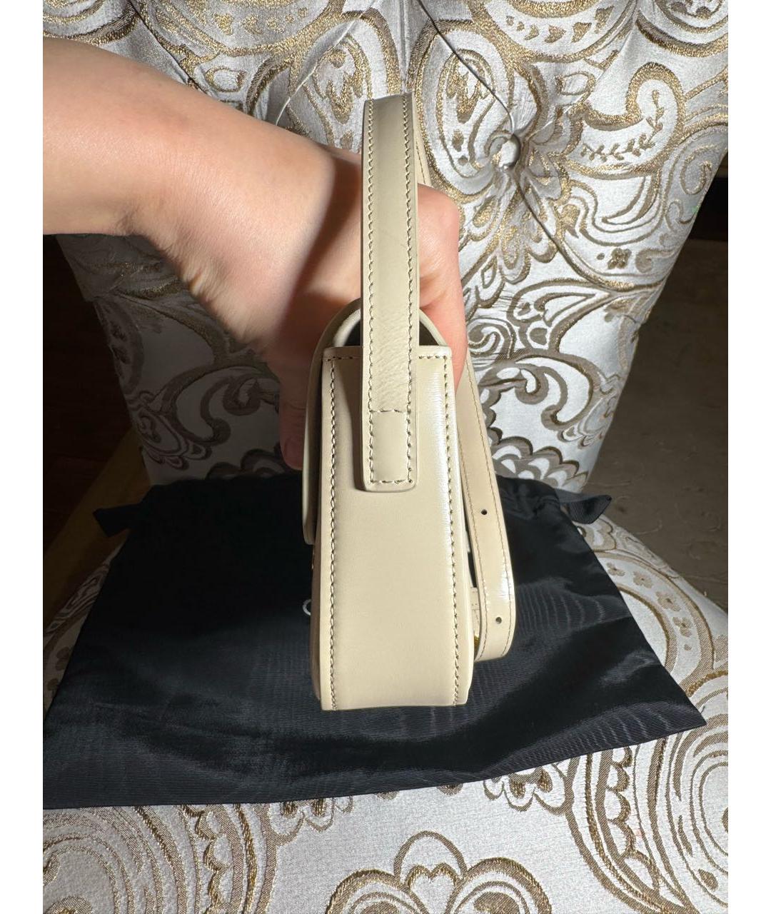 CELINE Белая кожаная сумка через плечо, фото 5