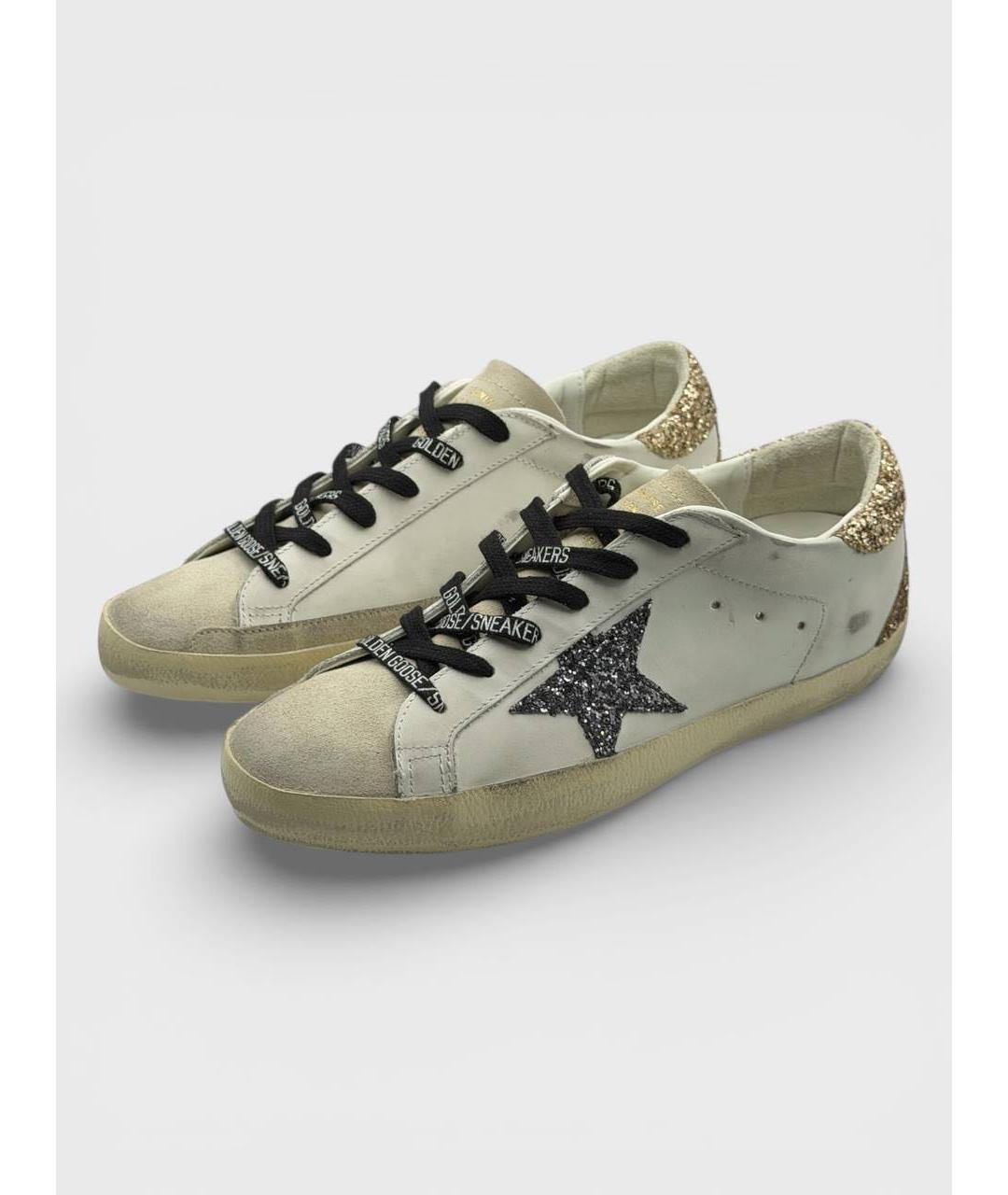 GOLDEN GOOSE DELUXE BRAND Бежевые кожаные кеды, фото 2