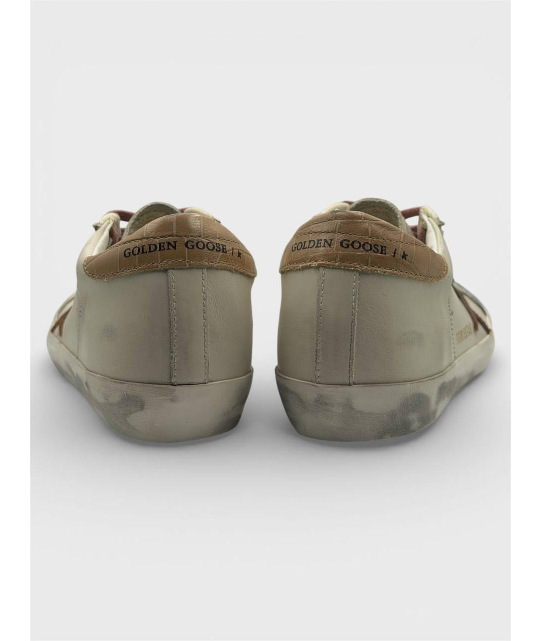 GOLDEN GOOSE DELUXE BRAND Бежевые кожаные кеды, фото 4