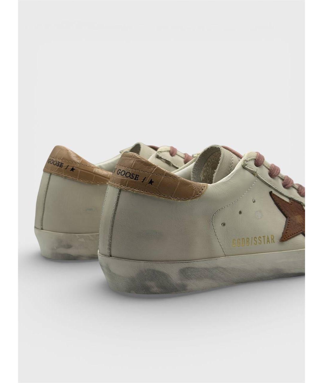 GOLDEN GOOSE DELUXE BRAND Бежевые кожаные кеды, фото 5