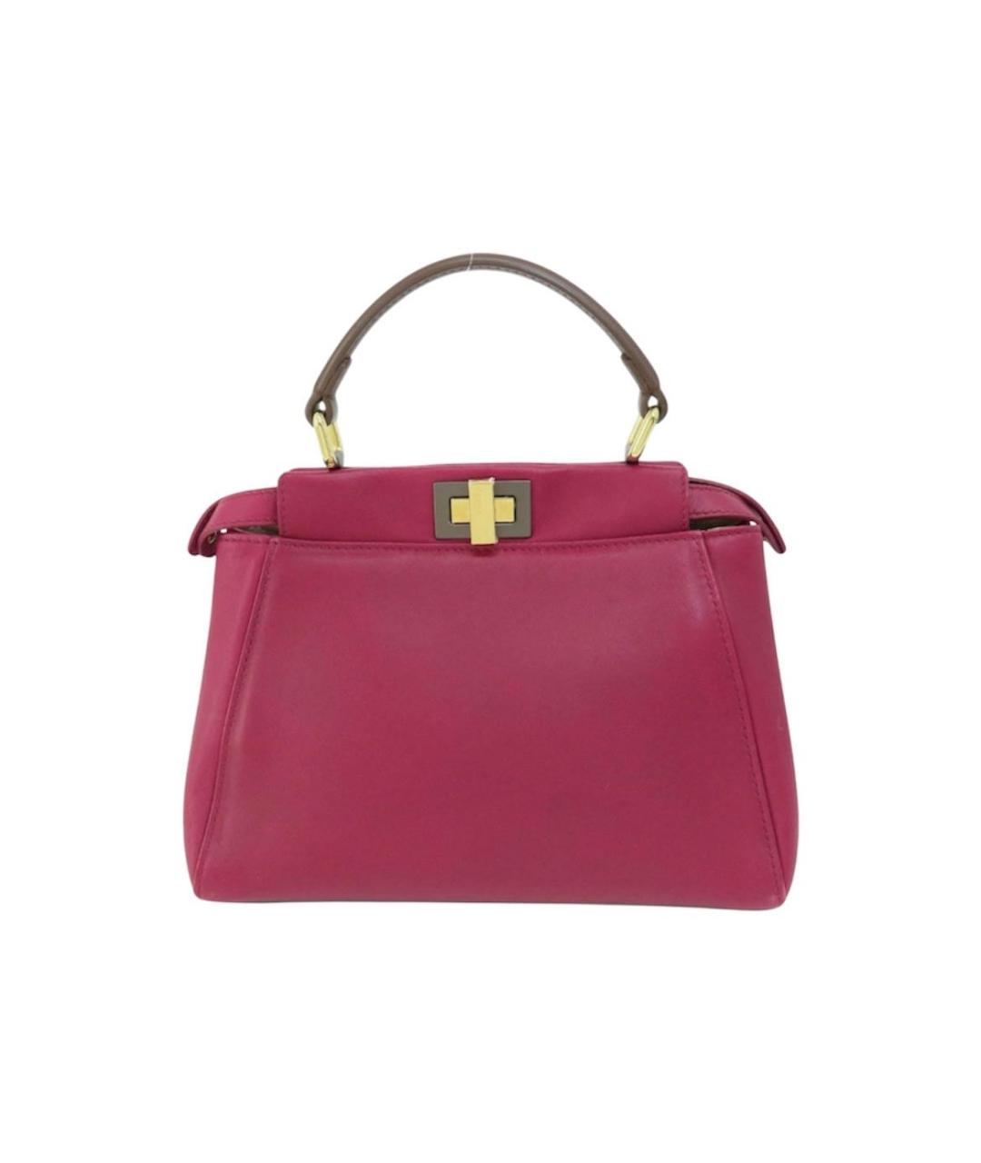 FENDI Розовая кожаная сумка с короткими ручками, фото 9