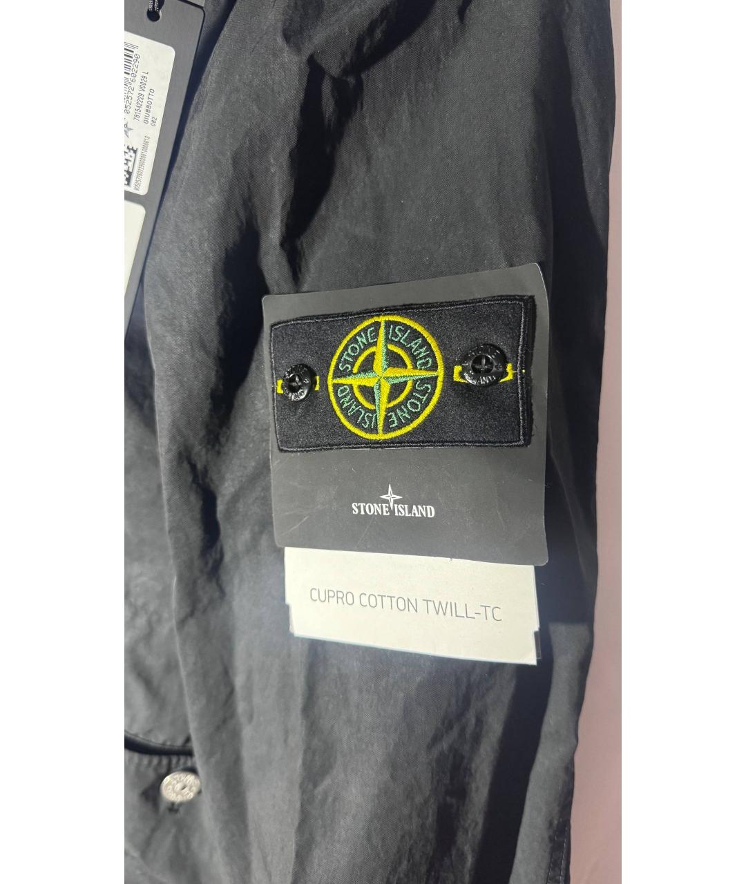STONE ISLAND Черная хлопковая куртка, фото 4
