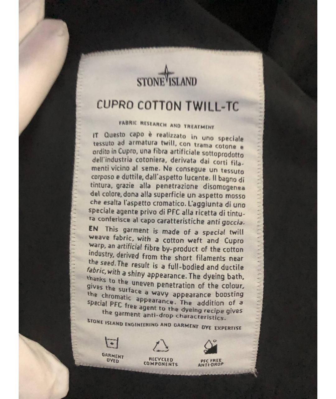 STONE ISLAND Черная хлопковая куртка, фото 7