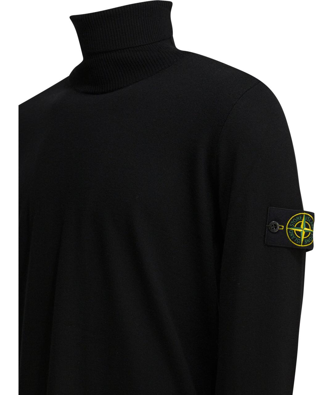 STONE ISLAND Черный шерстяной джемпер / свитер, фото 4