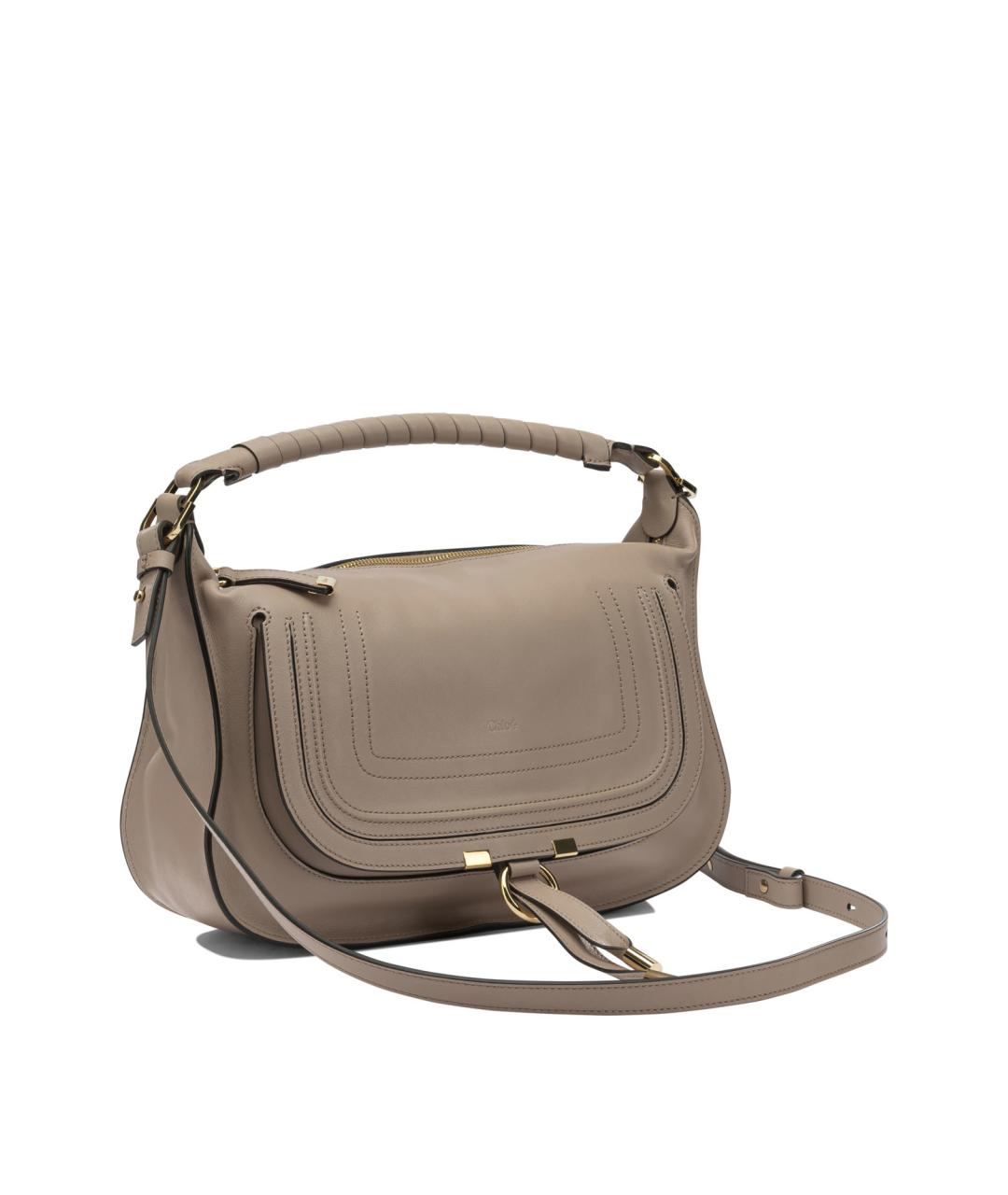 CHLOE Бежевая кожаная сумка с короткими ручками, фото 2
