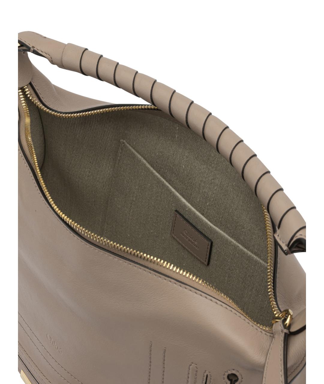 CHLOE Бежевая кожаная сумка с короткими ручками, фото 5