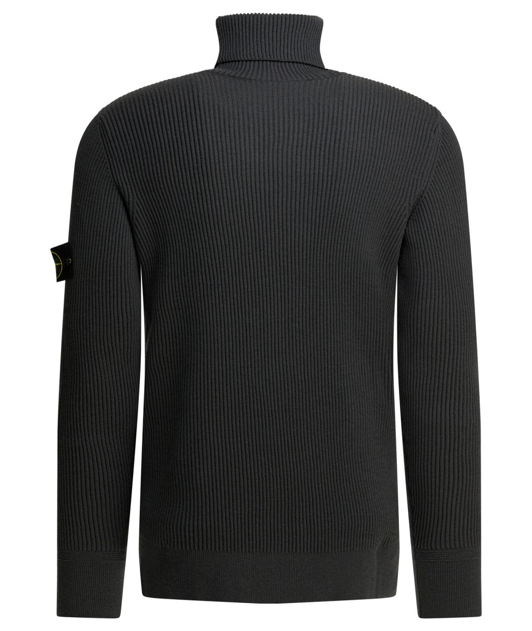 STONE ISLAND Серый хлопковый джемпер / свитер, фото 2