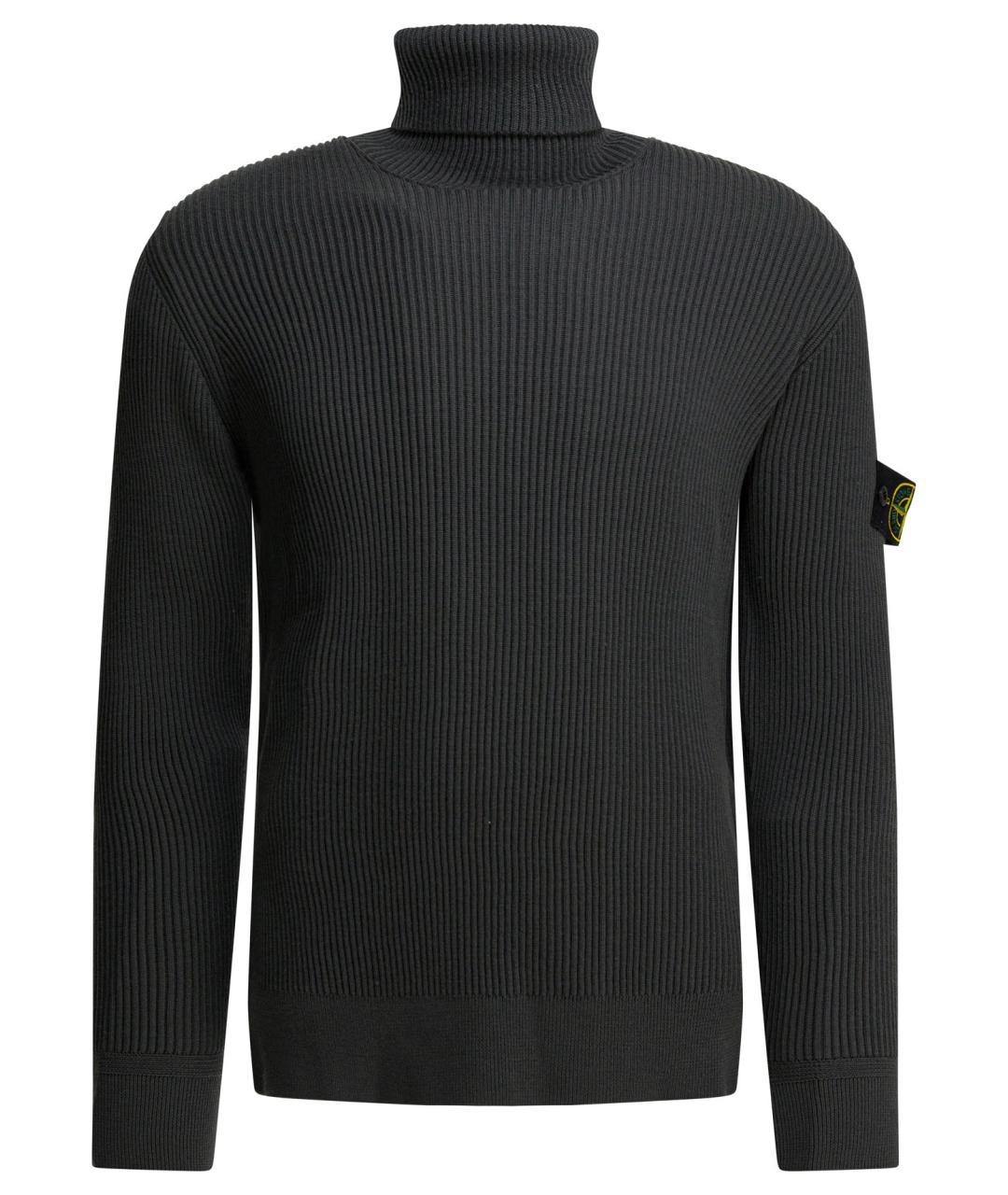 STONE ISLAND Серый хлопковый джемпер / свитер, фото 1