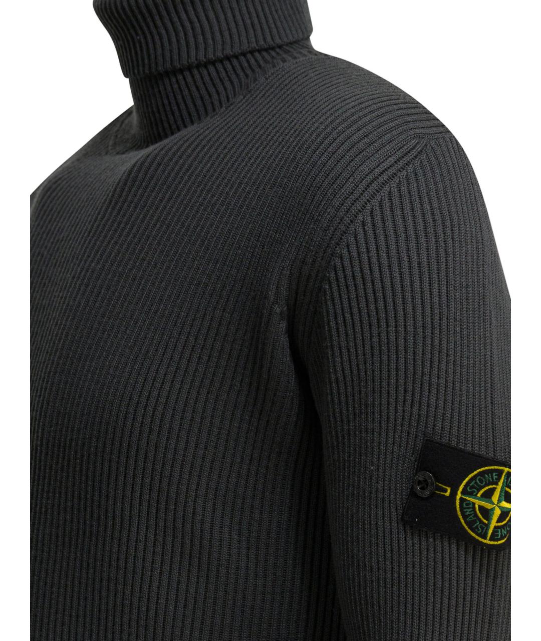 STONE ISLAND Серый хлопковый джемпер / свитер, фото 3
