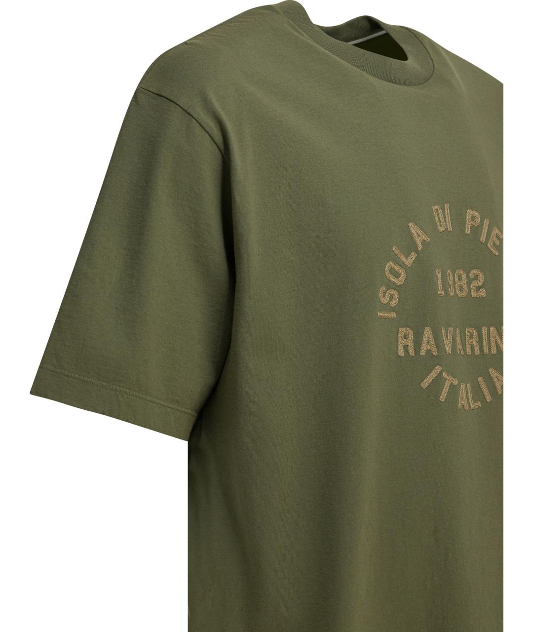 STONE ISLAND Зеленая хлопковая футболка, фото 4